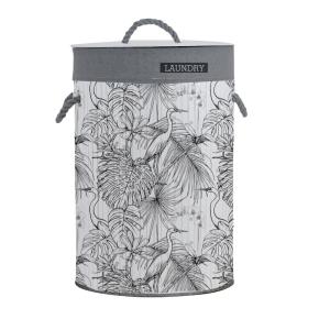 Laundry Storage Basket with Lid - Bamboo Grey